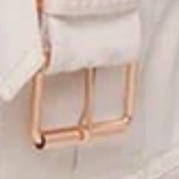 NWT White House Black Market Casual Denim Blush Pastel Color Belted Jacket - Picture 8 of 14